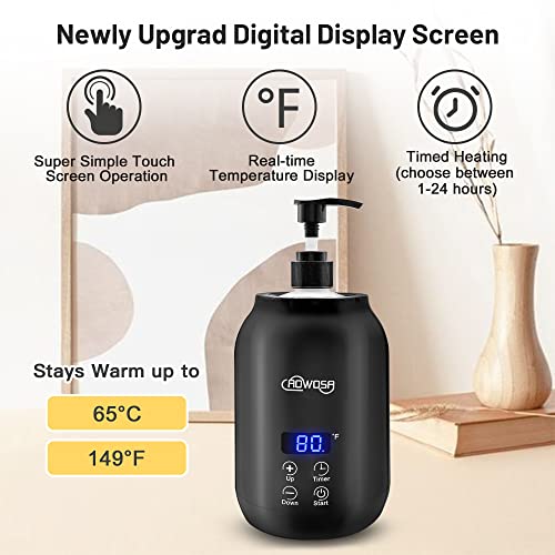 AOWOSA Massage Oil Warmer - Digital Heated Lotion Dispenser for Spa