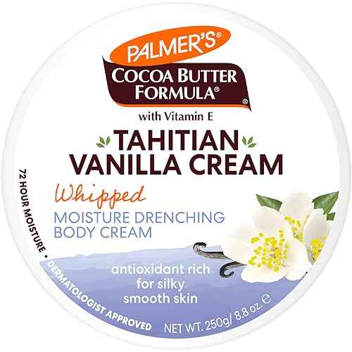 Palmer's Cocoa Butter Formula Body Cream, Moisture Drenching Tahitian Vanilla, 8.8 Oz, 72Hr Hydration with Shea Butter & Vitamin E for Softer Skin, Protects & Soothes Dryness, Dermatologist Approved
