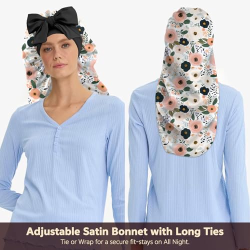 Long Satin Hair Braid Bonnet for Sleeping - Double Layer Design
