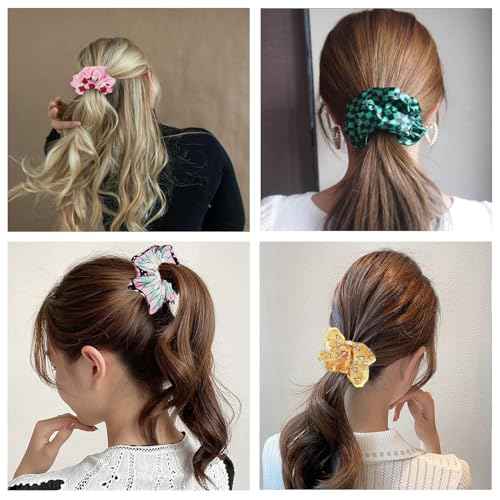 6Pcs Anime Hair Scrunchies Colorful Hair Ties for Women Girls, Elastic Hair Bow Scrunchy Ponytail Holder, Cosplay Costumes Hair Accessories