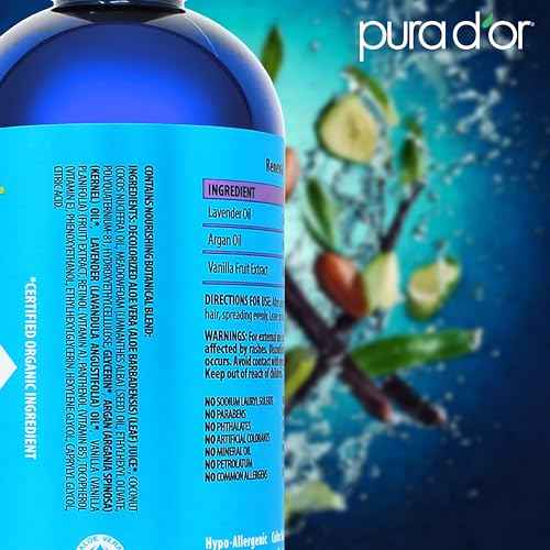 PURA D'OR 16 Oz Renewal Argan Oil Conditioner ? Sulfate-Free, Hydrating, Frizz Control, Color-Safe, with Organic Aloe Vera & Argan Oil, Nourishing & Strengthening for Dry, Damaged Hair