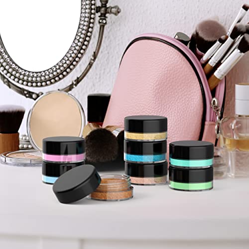 Black Lip Balm Containers 3g Sample Jars 50 Pack - Reusable Small Cosmetic Storage