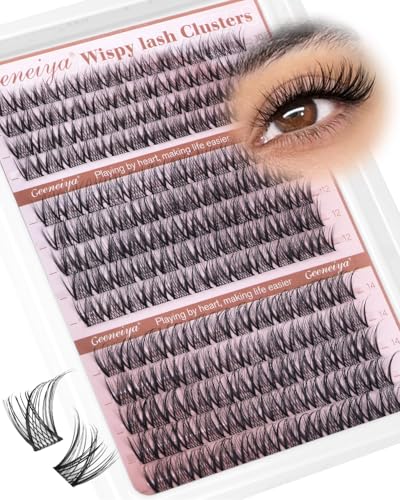 Geeneiya C Curl Wispy Lash Clusters – 10-14MM Natural Look