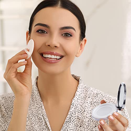 OIIKI Loose Powder Compact Container 2-Pack with Mirror & Puff