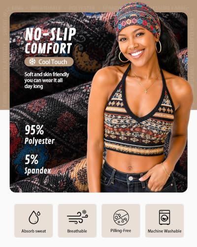 REOTECALL Extra Wide Non-Slip Headbands for Women - 6 Pack