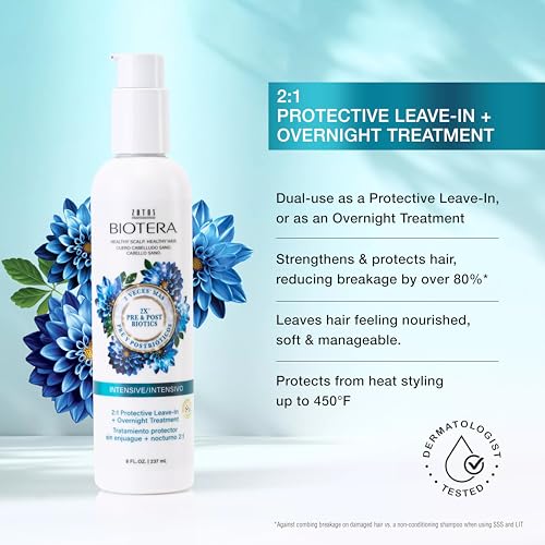Biotera Intensives 2:1 Protective Leave-In + Overnight Treatment | Vegan & Animal Test Free | Paraben & Sulfate Free | Color-Safe | 8 Fl Oz