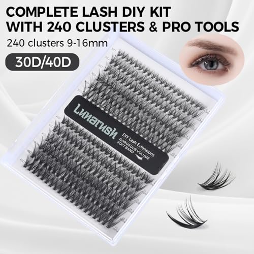 Lash Extension Kit 240pcs Clusters 9-16mm 30D 40D