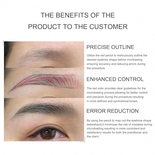 Microblading Brow Pencil Set 5pcs - Peel-Off Eyebrow Mapping Pencils