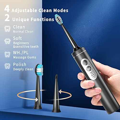 Electric Toothbrush with Water Flosser, 3 in 1 Electric Toothbrush with 4 Modes, Toothbrush and Water Flosser Combo for Adults, Water Flosser Portable for Travel and Home