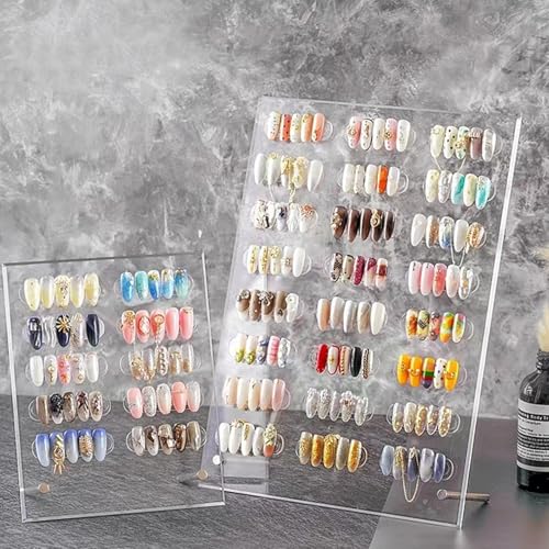 Nail Art Display Stand Acrylic Board Set with 50 Tips