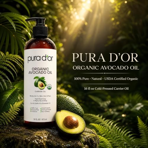 Pura D'Or Organic Avocado Oil 16 Oz - Cold Pressed