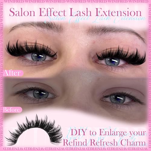 Winifred Eyelash Clusters Kit 10-18mm Spiky Fairy Lashes with Bond & Tweezers