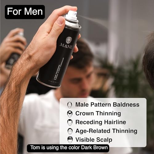 Mane Micro-Mineral Hair Thickening Spray - Instant Root Touch Up, Black, 200ml