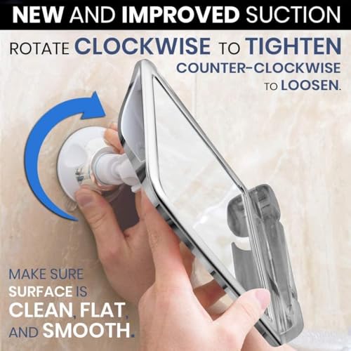 Fogless Shower Mirror with Razor Holder - Shatterproof & 360° Swivel