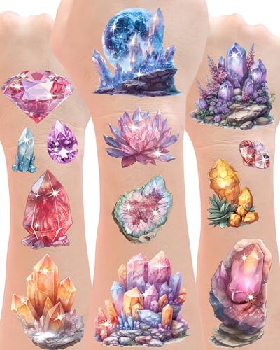 Crystal Temporary Tattoos - 244 Gems Diamond Party Decorations