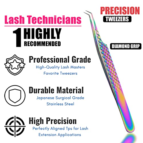 Fiber Tip Lash Tweezers 45° Curved for Eyelash Extensions
