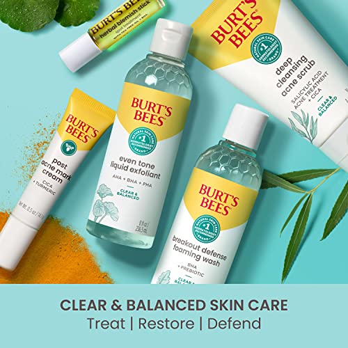 Burt's Bees Foaming Face Wash, BHA Breakout Defense Cleanser for All Skin Types, Washes Away Impurities & Excess Facial Oil, With a Prebiotic, 8 Oz. (Pack of 2)