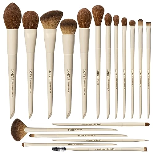 LORYP 18-Piece Makeup Brush Set with Face & Eye Brushes