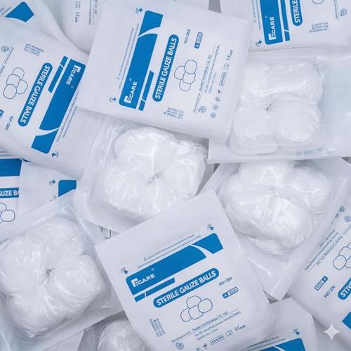 Sterile Cotton Gauze Balls 1 Inch, Pack of 80