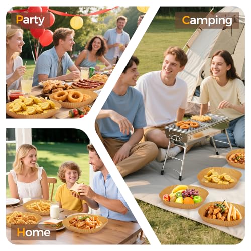 Vailnd Air Fryer Paper Liners - 125 Pcs, 8" Non-Stick Parchment