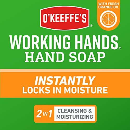 O'Keeffe's Working Hands Moisturizing Hand Soap with Fresh Orange Oil, 12 oz Pump (Pack of 2)