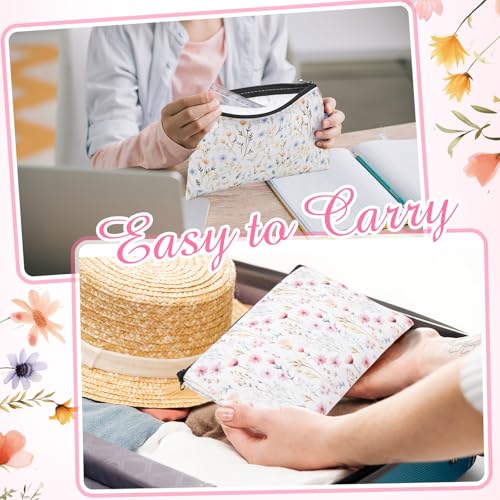 Reginary 20-Piece Floral Makeup Bags, 7x4.3 Inch Canvas Cosmetic Pouches