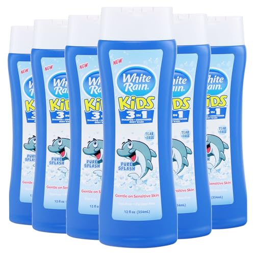 White Rain Kids 3-in-1 Shampoo Conditioner Body Wash - Pure Splash, 6 Pack