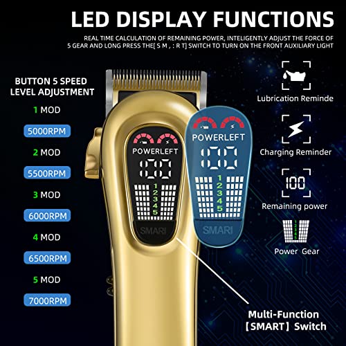 GEC Smart Hair Clipper for Men - Rechargeable, Low Noise, 5 Modes