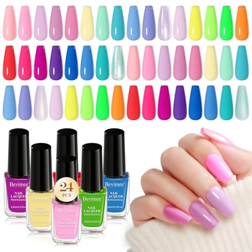 Bevimee 24-Color Nail Polish Set - Quick Dry, Long Lasting