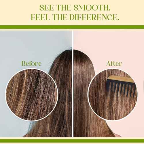 OBW Bamboo Wide Tooth Comb ? Detangler for Curly, Thick & Natural Hair ? Dimensions: 5.8x2.1 in, 1.1 oz - Lightweight & Durable Bakelite-Infused Comb for Men & Women ? Anti-Frizz Hair Tool by ORW