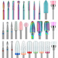 30-Piece Nail Drill Bits Set - Carbide & Ceramic for Manicure & Pedicure
