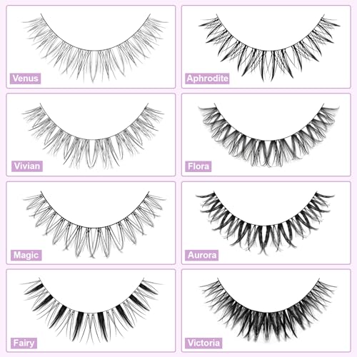 Molly Magic Eyelash Extension Kit D Curl 8-18mm Wispy Natural False Lashes with Waterproof Adhesive & Tools