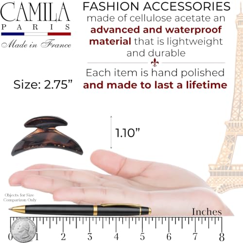 Camila Paris CP2616 French Tortoise Shell Hair Claw Clip 2.75" Medium Strong Hold