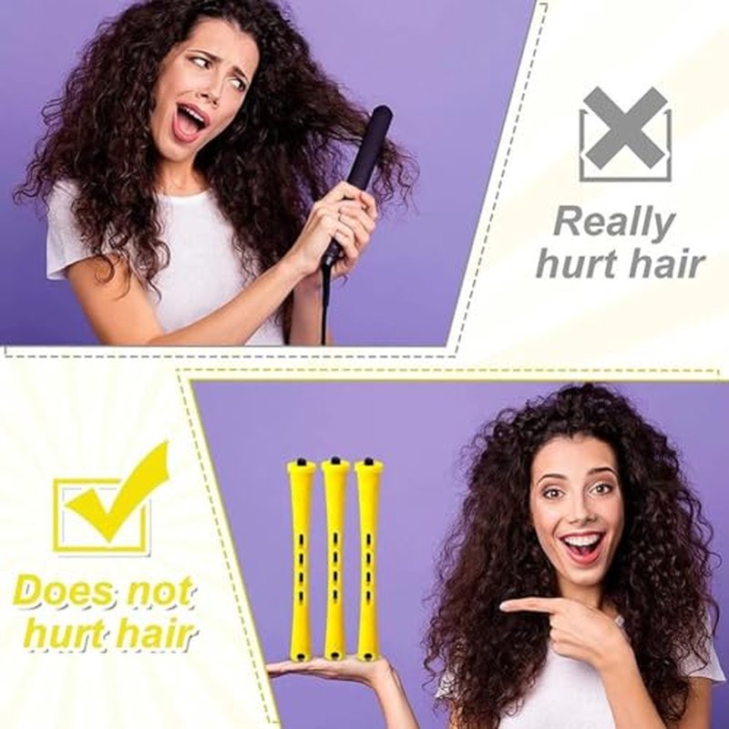 60 Pcs Blue Short Perm Rods for Natural Hair Styling