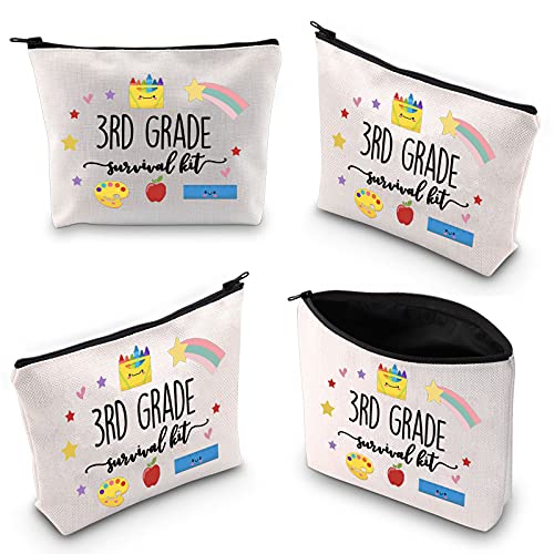 WCGXKO 3rd Grade Teacher Gift Back To School Gift 3rd Grade Survival Kit Zipper Pouch Makeup Bag (survival kit 3rd Grade)