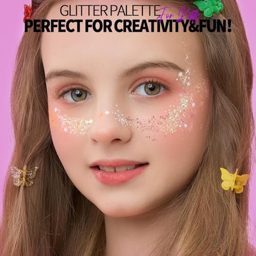 Fandamei 40 Colors Face Glitter Gel - No Glue Needed