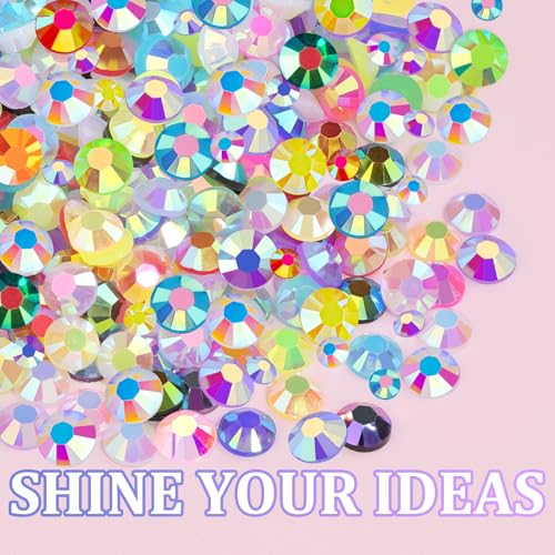 TINKRSTUFF Multicolored Jelly Rhinestones Kit 3mm & 5mm Flatback Gems for DIY Crafts & Nail Art - 2 Large Boxes