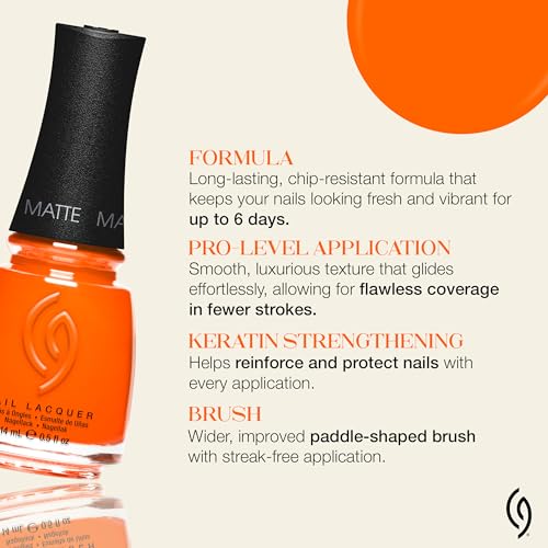 China Glaze Orange Knockout Neon Nail Polish – 0.5 fl oz