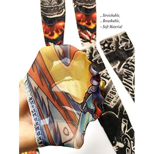 Kids Temporary Tattoo Sleeves, Fake Arm Tattoo Sleeves for Children,Child Rockstar Costumes Sleeves for Boys Girls, UV Protection(3 Pairs, Pack of 1)