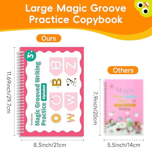 Magic Grooved Writing Practice Books Set for Kids 3-10