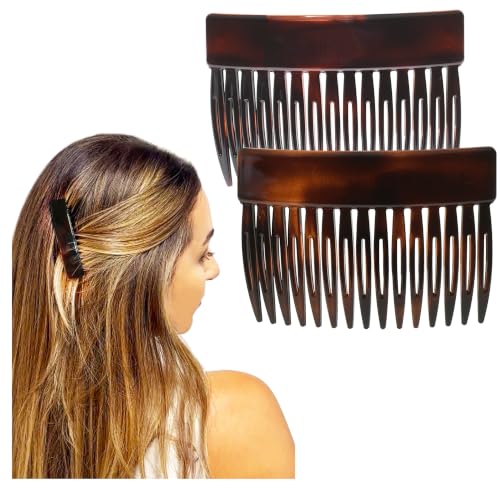 Camila Paris CP2942 Tortoise Shell Small French Hair Comb Clips for Elegant Updos