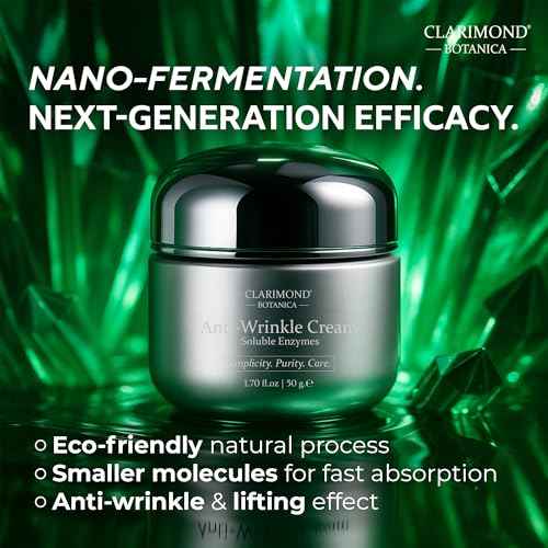 Clarimond Anti-Wrinkle Face Cream w/Soluble Enzymes, Pro-Xylane¢â & Peptides ? Hydrating, Brightening, Firming Wrinkle Reduction, Skin Tightening, Plumping & Radiance Moisturizer Collagen Skincare 50g