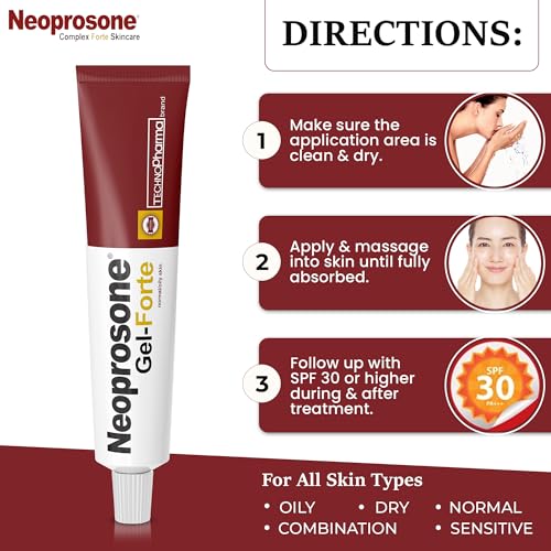 Neoprosone Skin Brightening Gel - 1 fl oz / 30 ml - Daily Skin Moisturizer, works on Oily, Combination, Sensitive Skin, with Alpha Arbutin, For Face & Body