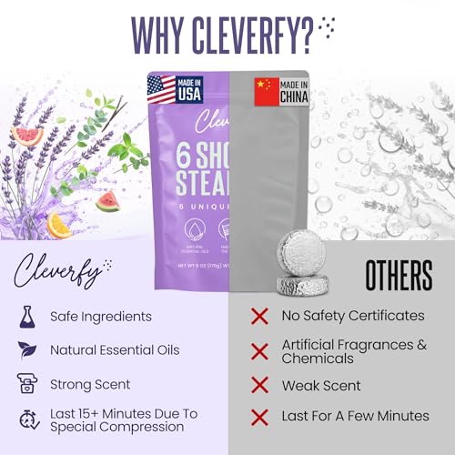 Cleverfy Shower Steamers Aromatherapy 6-Pack Gift Set