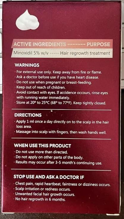 SUNYOO 5% Minoxidil Foam for Hair Thinning and Hair Loss, Hair Growth Treatment for Women's Thicker and Fuller Hair, 2 Pack of 60g