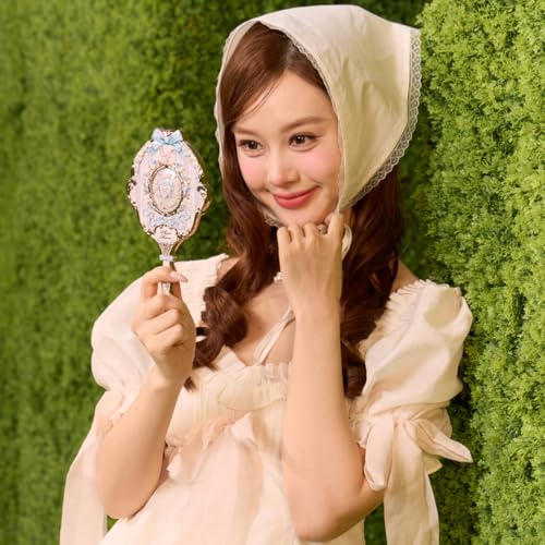 Flower Knows Bunny Garden Hand Mirror, Blue Decorative Makeup Mirror