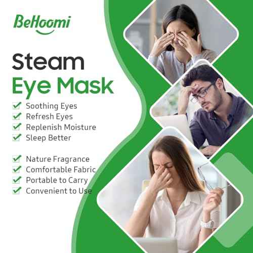 Steam Eye Mask, 10 Packs Heated Eye Mask, Self Heating Disposable SPA Warm Compress for Eyes Sleep Mask, Travel Essentials & Relaxation Gifts, Stocking Stuffers (Lemongrass Scent)