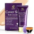 Waterproof Body Makeup with Brush & Puff - Full Coverage for Tattoos & Scars