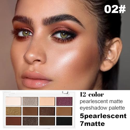 12 Colors Matte Shimmer Eyeshadow Palette with Mirror