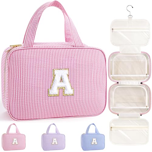 Hanging Toiletry Bag with Personalized Initial for Travel